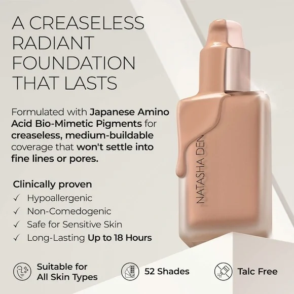 NATASHA DENONA HY•GLAM FOUNDATION In NP10 Medium Tan Neutral Exp12M - Picture 4 of 4